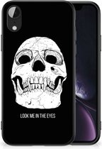 Telefoonhoesje Geschikt voor iPhone XR Silicone Case met Zwarte rand Skull Eyes