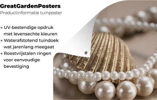 Poster de jardin Gros plan d'un collier de perles - Décoration murale cm - Décoration murale extérieur - Poster jardin - Toile jardin - Poster clôture - Tableau jardin