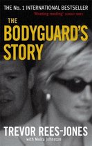 Boekcover van "The Bodyguard's Story", met een zwart-witfoto van een man en vrouw op de achtergrond en gele tekst op de voorgrond.