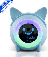 Yobby® - Slaaptrainer - Nachtlamp Functie - Kindvriendelijk - Kinderwekker - Oplaadbaar - Dimbaar - Blauw