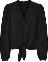 ONLY ONLMETTE L/S BUTTON KNOT TOP NOOS WVN Dames Top - Maat L