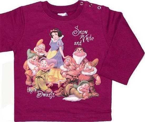 Disney Princess - Meisjes Kleding - Sweater - Framboos Paars - Sneeuwwitje en de Zeven Dwergen - Maat 92