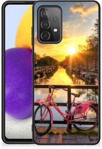 Telefoonhoesje Geschikt voor Samsung Galaxy A72 (5G/4G) Hoesje maken met Zwarte rand Amsterdamse Grachten