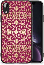 Smartphone Hoesje Geschikt voor iPhone XR Beschermhoesje met Zwarte rand Barok Pink