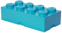 Boîte de rangement LEGO bleue et forme de brique 8 tenons.