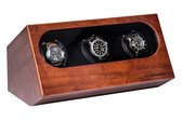 Watchwinder - Augusta - Automatisch horloge opwinden - Doos - Box - Opbergbox horloge - Werkt op lichtnet – 3 horloges - Bruin