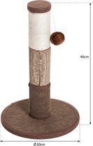 Paws Krabpaal met speelbal sisal/karton bruin 30 x 30 x 46cm