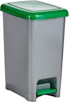 Kipit Pedaalemmer 40 Liter 42,5 X 31 X 55,5 Cm Zilvergrijs/groen