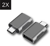 USB-C naar USB-A On-The-Go Adapter/Converter - Thunderbolt - Set van 2 - Space Grey