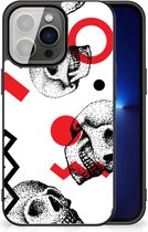 TPU Bumper iPhone 13 Pro GSM Hoesje met Zwarte rand Skull Red