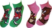 Verjaardag cadeau - Grappige sokken - Tom & Jerry sneaker sokken - Leuke sokken - Vrolijke sokken – Valentijn Cadeau - Luckyday Socks - Cadeau sokken - Socks waar je Happy van wordt – Maat 37