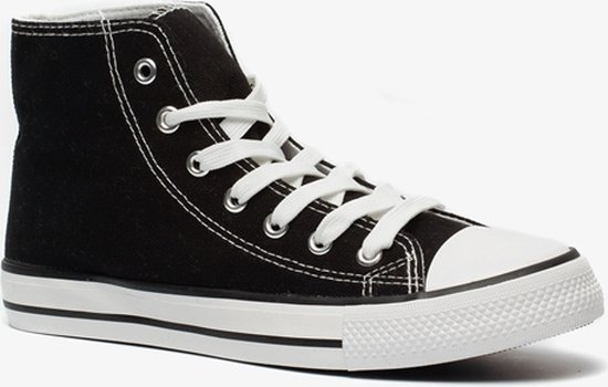 Hoge canvas dames gympen - Zwart - Maat 38 | bol.com
