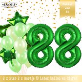 Cijfer Ballon 88 Jaar Groen Forrest Green Boeket * Hoera 88 Jaar Verjaardag Decoratie Set van 15 Ballonnen * 80 cm Verjaardag Nummer Ballon * Snoes * Verjaardag Versiering * Kinder