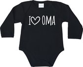 Romper - I love oma - maat 68 - lange mouwen - baby - baby kleding jongens - baby kleding meisje - rompertjes baby - kraamcadeau meisje - kraamcadeau jongen - zwanger - stuks 1 - z