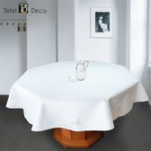 Tafelkleed Rozyczka Wit, Ovaal, 150 x 280, geborduurd