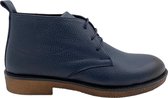 Herenschoenen- Veterschoenen- Leer laarzen- Comfort schoenen 1035- Leather- Blauw- Maat 40