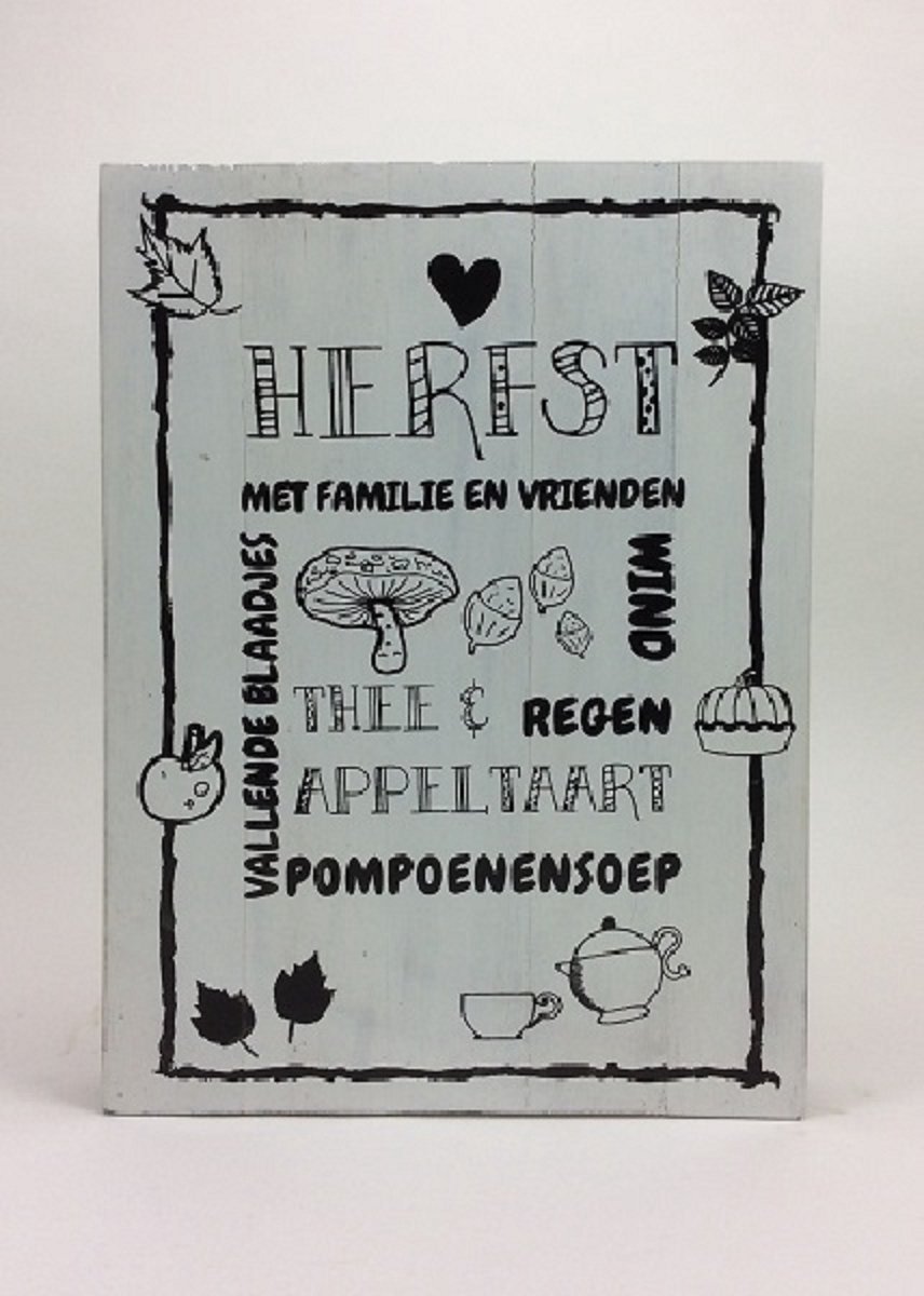 Tekstbord 30x40 cm rand Herfs
