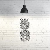 Ananas Muur Decoratie - 22 x 22 - 3D Geprint - Wand Decoratie - Geometrisch - PLA - Hoogwaardige Kwaliteit - Zwart - Gerecycled - Wonen - Cadeau - Fruit - Fruitig - Kerst - Home - Deco - Wall