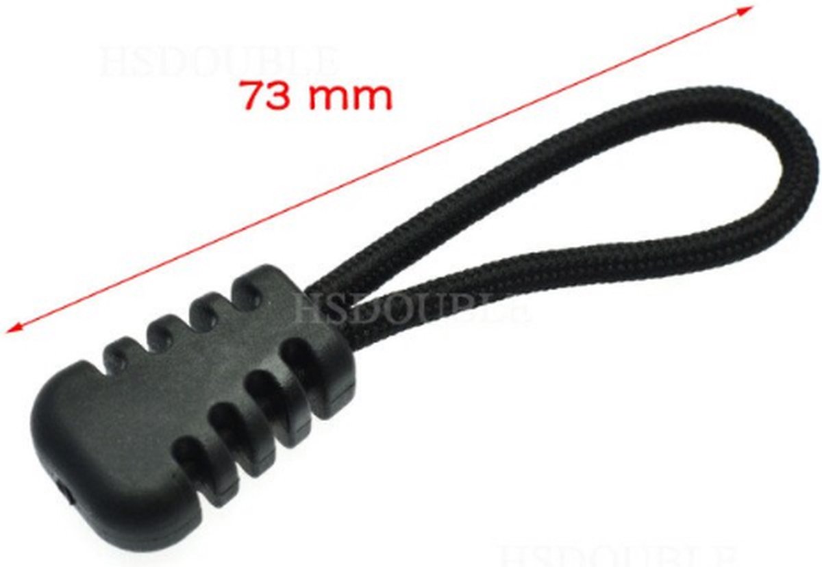 Zipper puller special 5 - zwart - 3 stuks