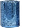 Theelicht - slangenmotief - blauw - glas - Elzet - MV245 - 10x12.5 cm