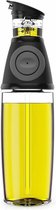 Oliefles met Schenktuit 500ML - Glazen Olijfolie Fles/Sprayer - Olijfolie/Azijn - Zwart