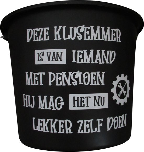 Foto: Cadeau emmer pensioen hij 12 lite zwart cadeau geschenk gift kado stoppen met werken