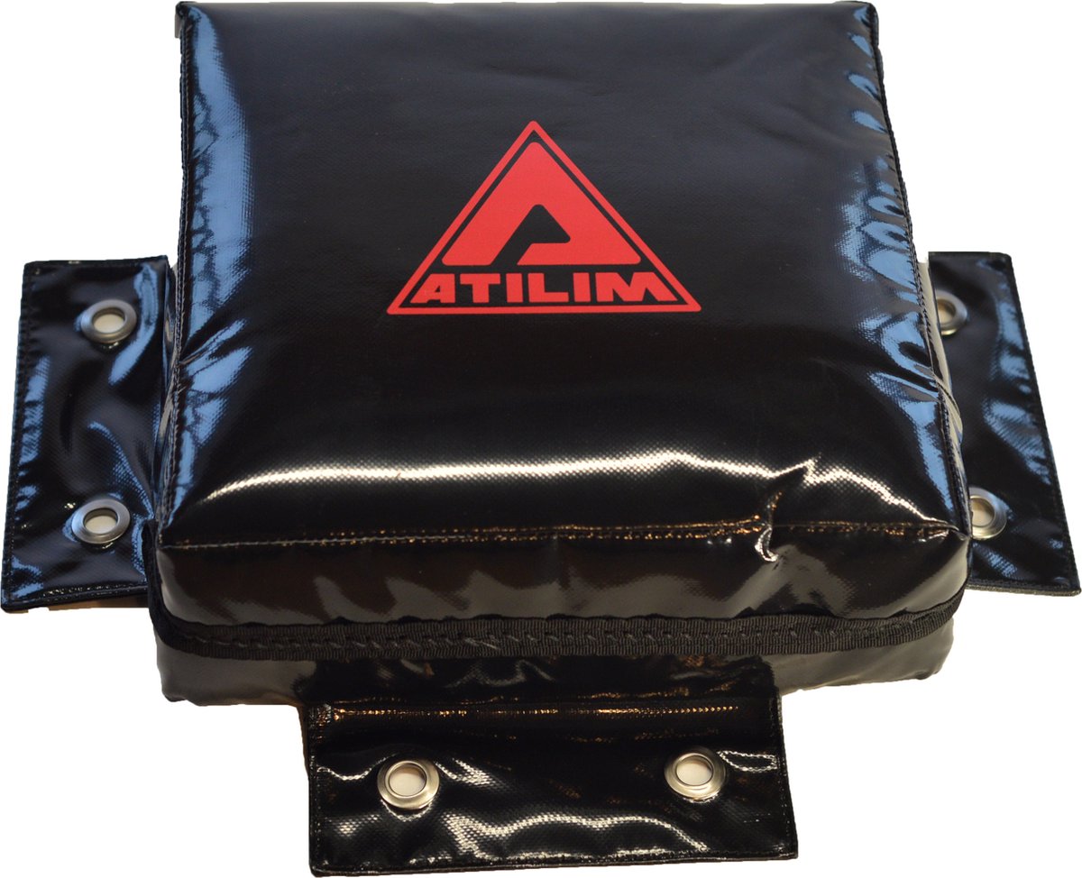 ATILIM FightersGear Bisonyl - Wall Fitness Strike Focus Punch Portable Target Training Foam Muay Thai Kick Box MMA Wing Chun Muur Pad Bag - Black Zwart
