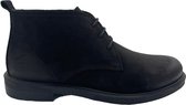 Veterschoen- Desert boots- Nette schoenen- Heren laarzen 1023- Suède leer- Zwart- Maat 42