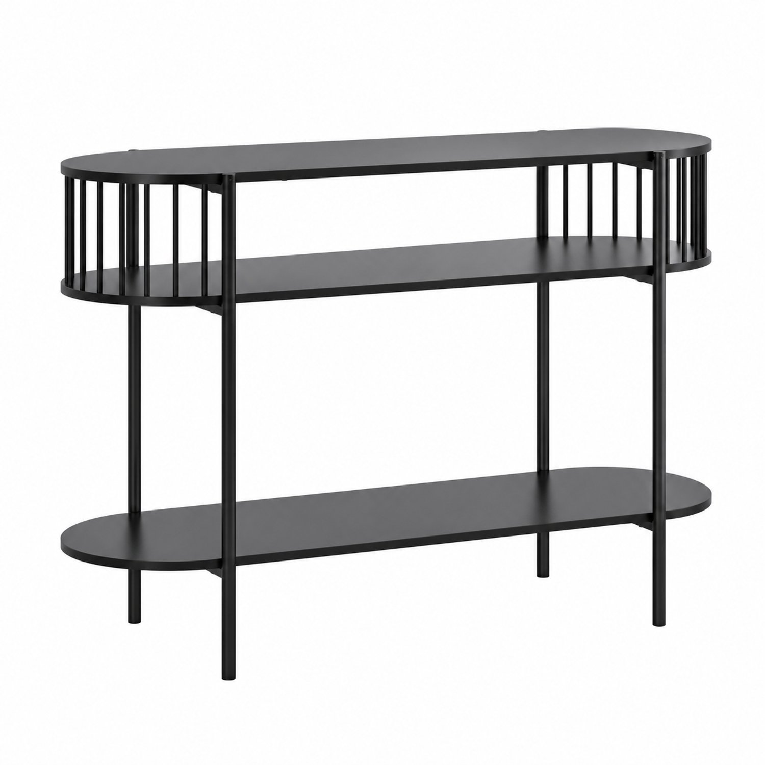 Nyoz consoletafel - Sidetable - Wandtafel - 110 cm - 3 niveaus - Industrieel design - MDF en metaal - Tot 75 kg - Zwart - Haltafel
