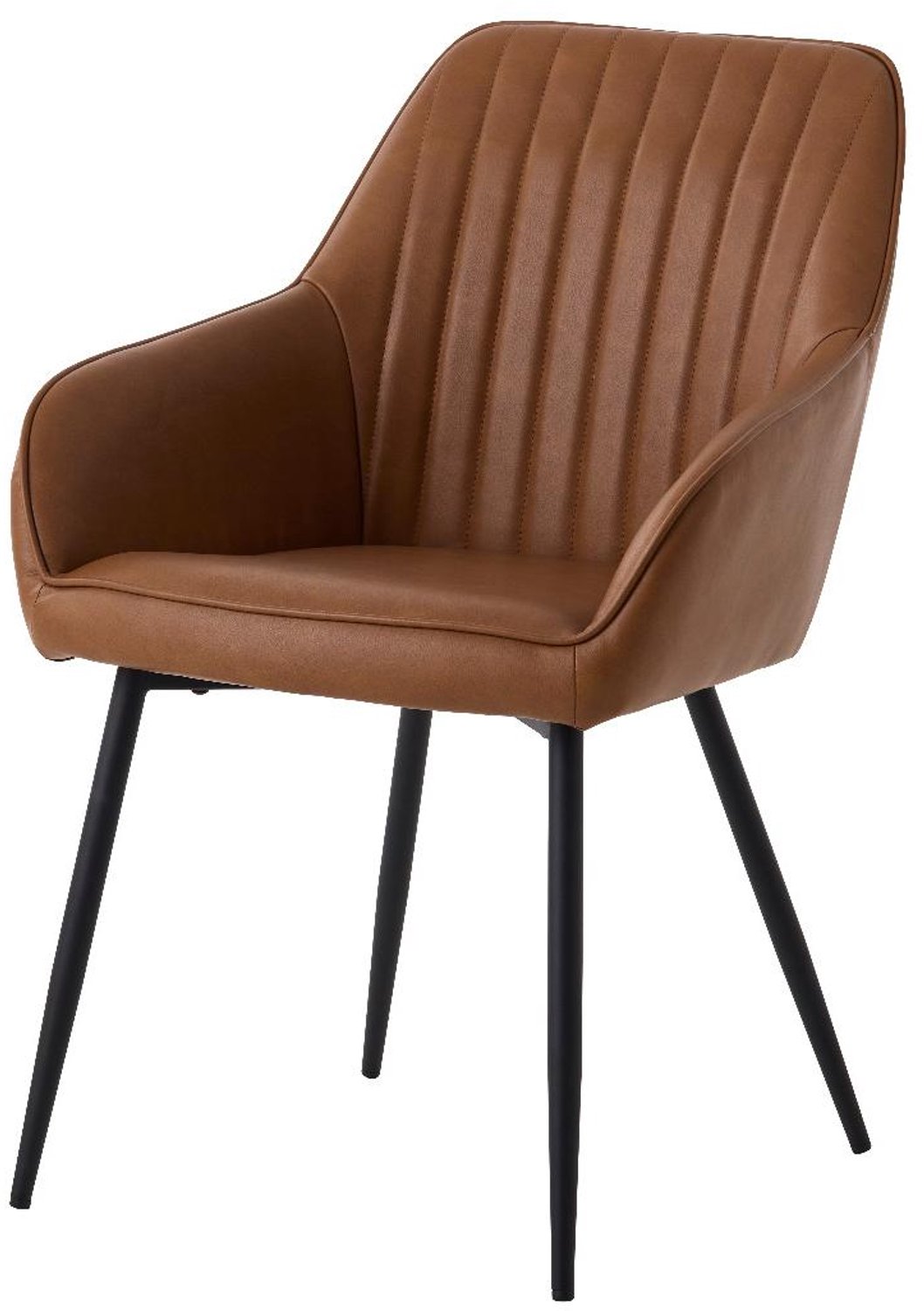 Nordic Home Angelo armstoel pu-leer streep - cognac