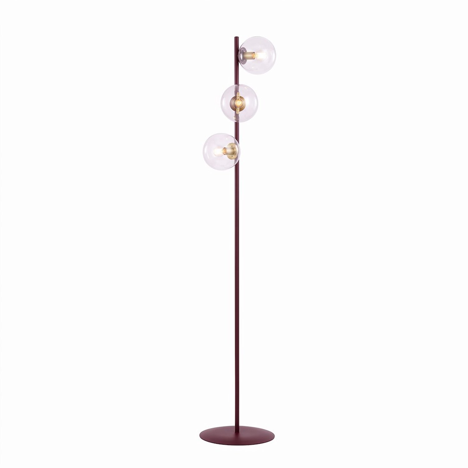 Emibig MAGNUS LP3 BURGUND TRANSPARENT - Moderne vloerlamp voor sfeervolle verlichting