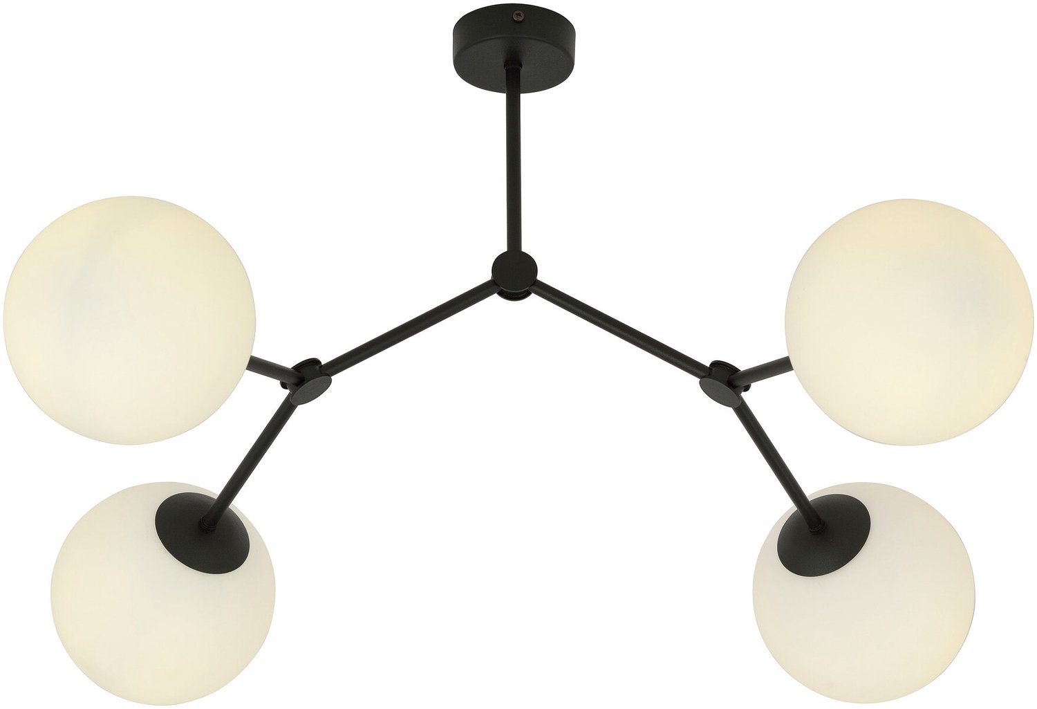 Emibig SPACE 4 BLACK/OPAL - Moderne plafondlamp voor sfeervolle verlichting
