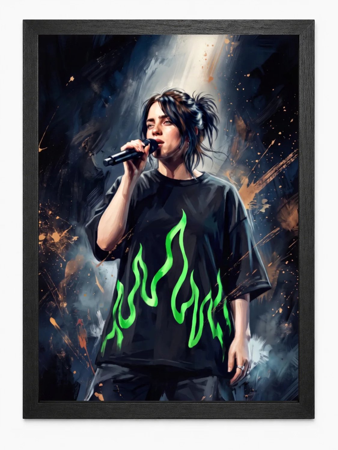 Billie Eilish Poster | Artistieke Muziekposter | Inclusief Zwarte A3 Lijst