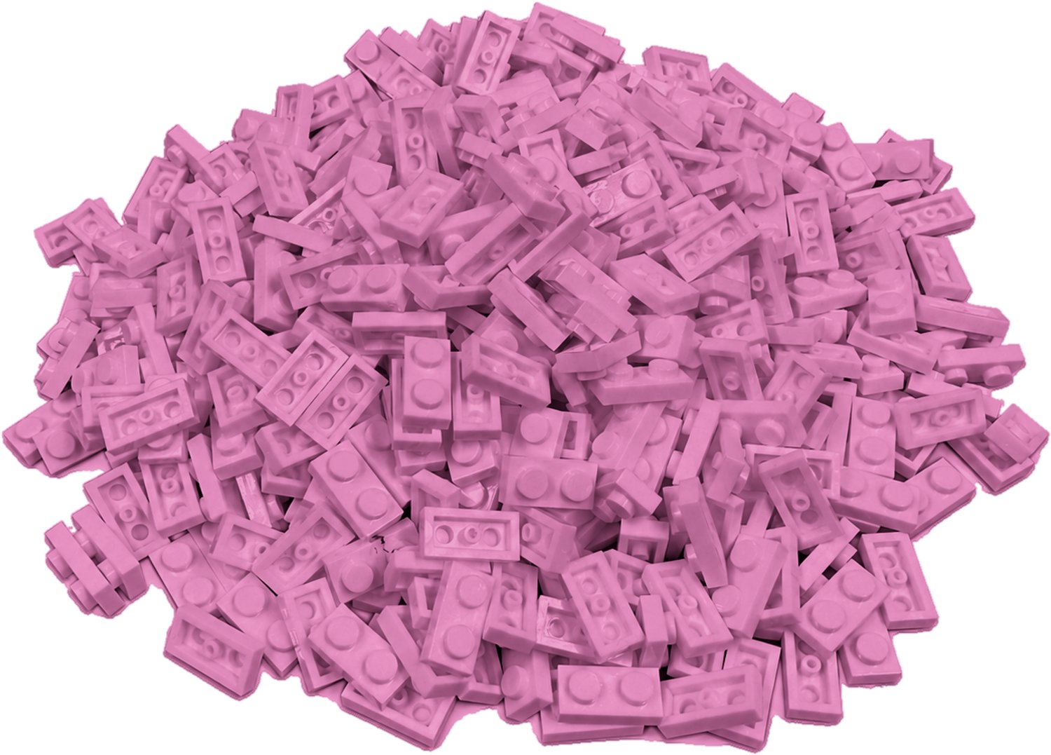 300 Bouwstenen 1x2 plate | Roze | Compatibel met Lego Classic | Keuze uit vele kleuren | SmallBricks