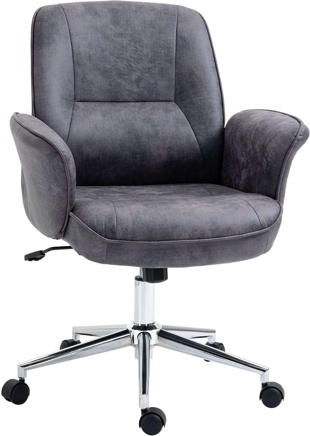 Clruro Bureaustoel - 67x69x92-102 cm - XXL - Wipfunctie - Stof en Staal - Donkergrijs Clruro