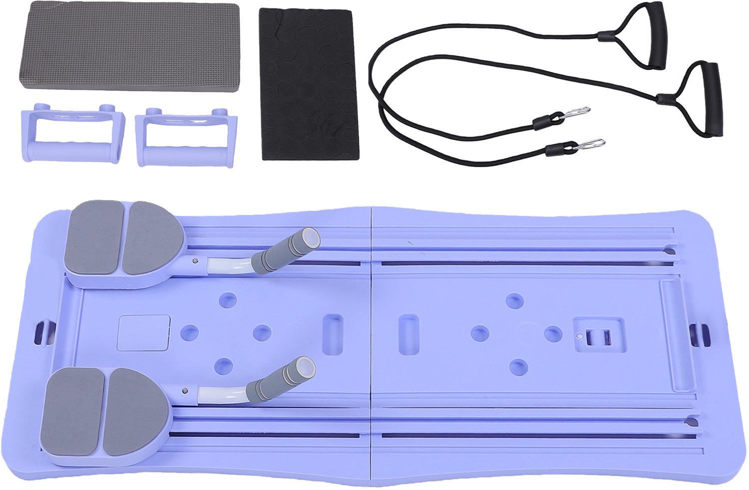Pilates Board – Opvouwbaar – 4-in-1 Core Trainer – Met Weerstandsbanden en Push-up Handgrepen