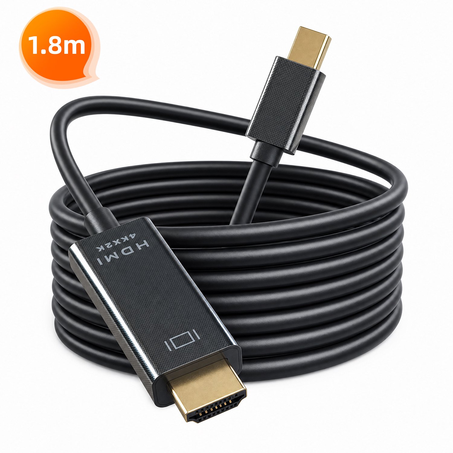 Rayofi Displayport naar HDMI Kabel – 4K 60Hz Ultra High Speed – Actieve DP (Male) naar HDMI (Male) Converter - Monitor Kabel - Geschikt voor Gaming Monitor, Laptop, PC, Desktop & 4K TV - 1.8 Meter - zwart