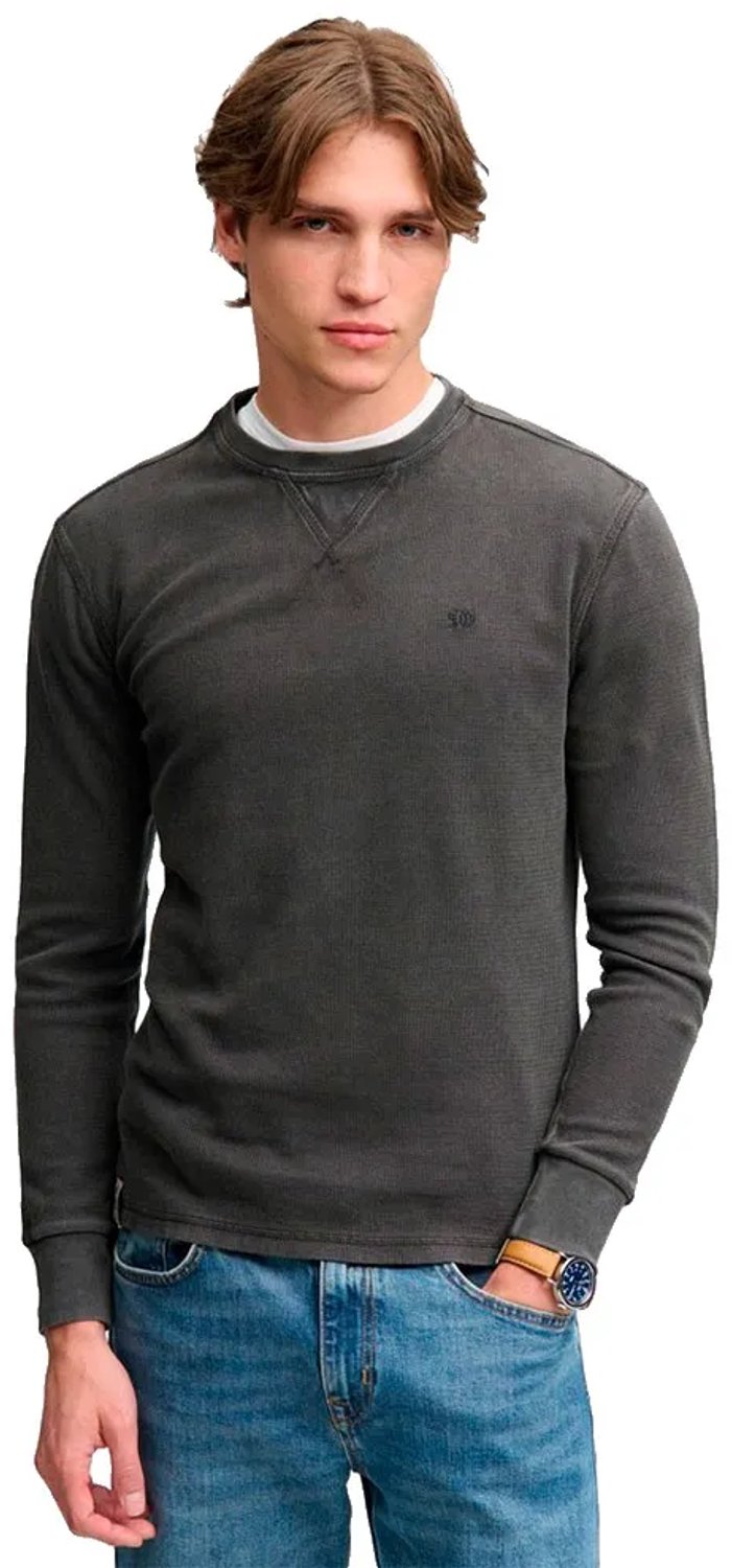 Superdry T-shirt Classic Heavy Textured Top M6010972a Washed Mannen Zwart