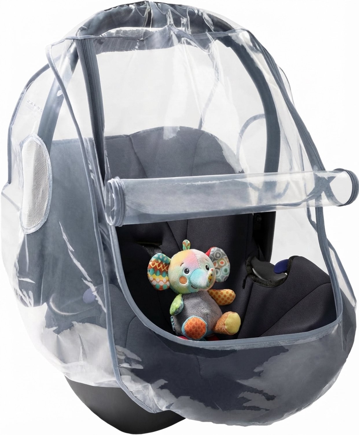 Livatto Universele regenhoes voor babyautostoel met rits en ventilatie - transparant, geschikt voor Maxi-Cosi, Cybex, Graco, Joie, Nuna