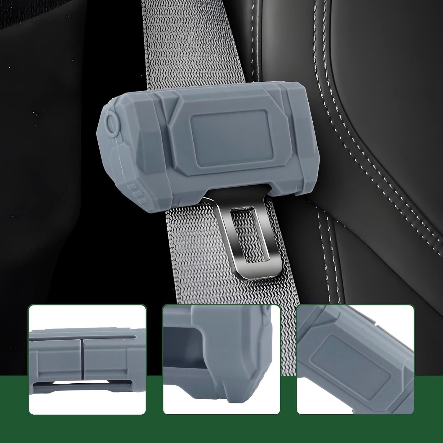 2 Pack Zachte Siliconen Hoesjes voor Autogordel, Bescherming tegen Krassen en Slijtage, Geschikt voor Van, Truck en SUV
