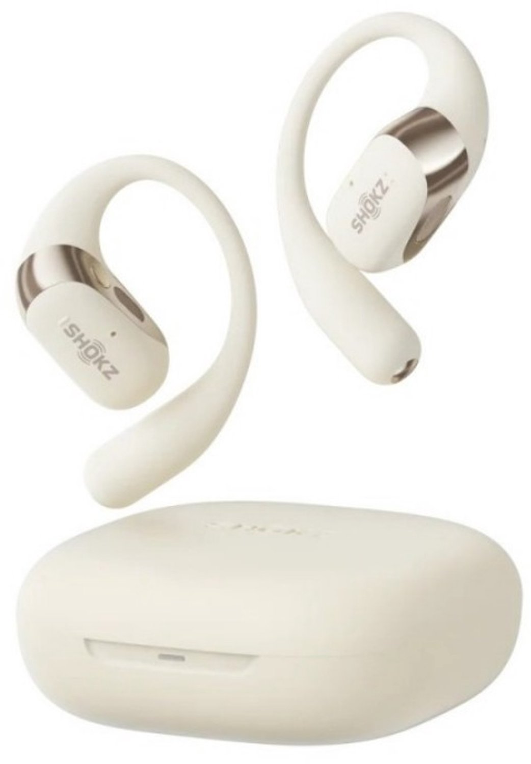 Shokz OpenFit 2 - Beige - Open-ear Sporthoofdtelefoon – Draadloze Oordopjes – IP55