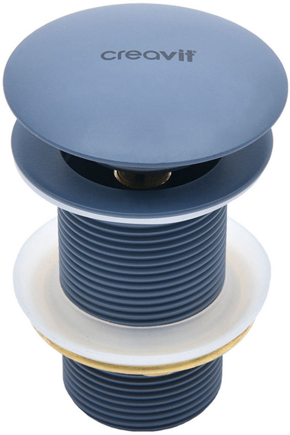 Creavit afvoerplug - Click Waste 5/4 - met overloop - Mat Basalt