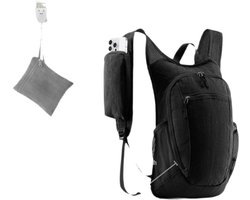 1 stuk - Lichtgewicht wandelrugzak - Kleine dagrugzak - Outdoor & reizen - Opvouwbaar & waterdicht - Inhoud 10 liter - Zwart