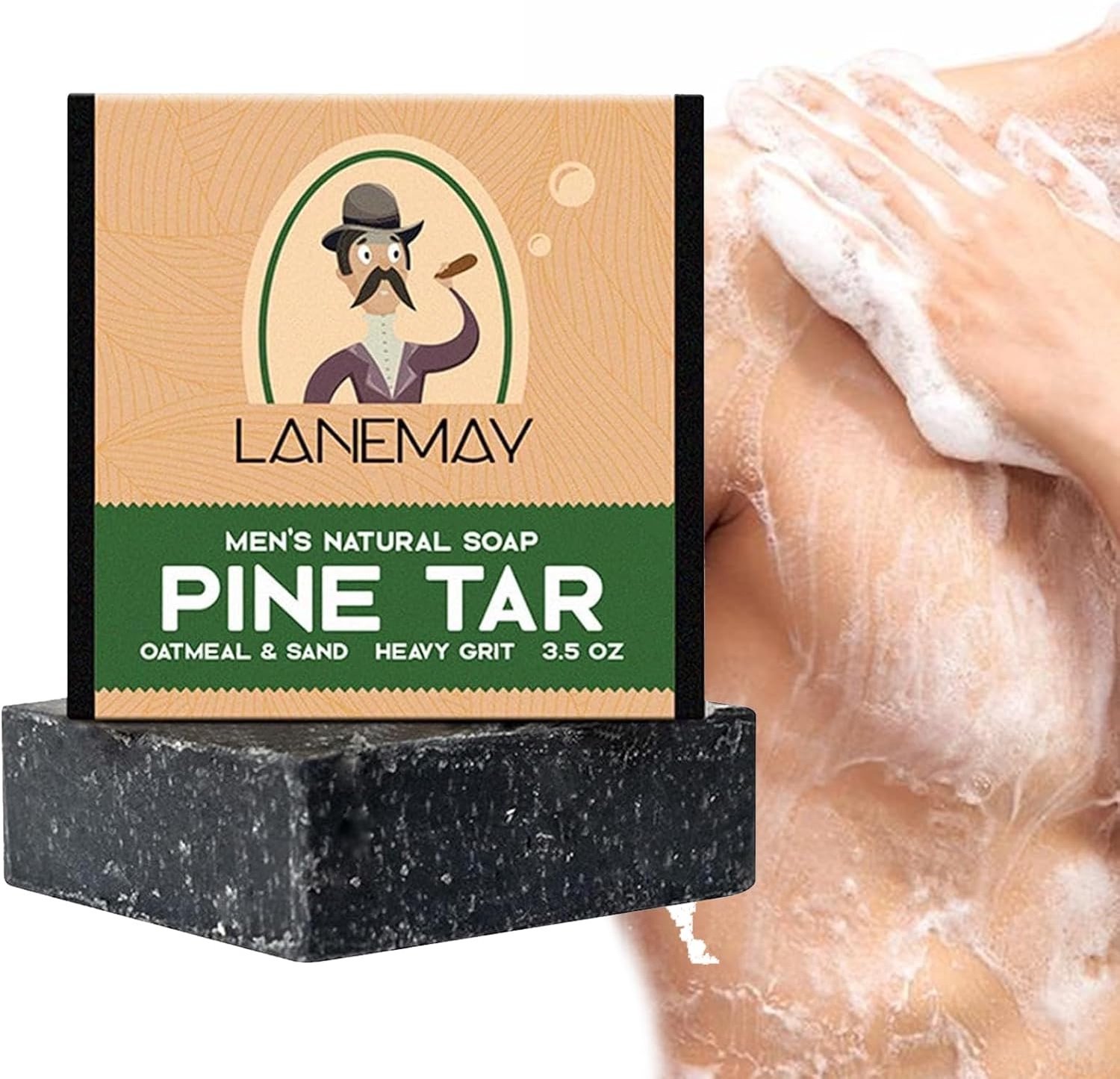 Natuurlijke Douchzeep voor Mannen, 100 g, Verwijdering van Mijten, Hydraterend, Peeling, Reiniging van Huid en Olie