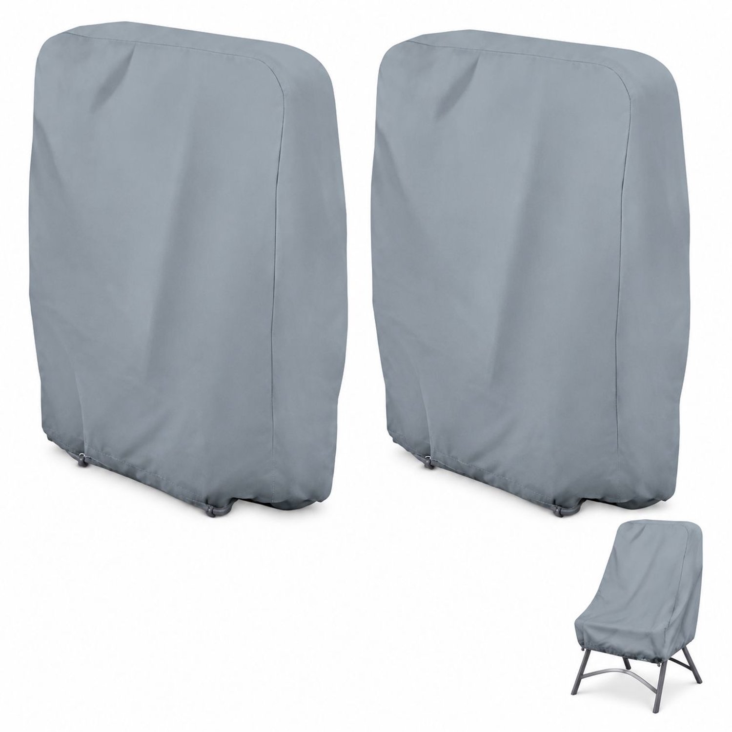VHV Tuinstoelhoes voor klapstoelen - Waterdicht 210D Oxford - Grijs - Beschermhoes tegen regen en vuil voor tuin, balkon en terras