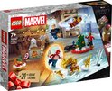 LEGO Marvel Avengers Adventskalender met 24 cadeautjes, Iron Man, Captain America, Spider-Man, haardvuur, kerstboom.