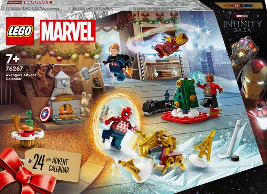 LEGO 76267 Marvel Avengers adventskalender 2023 Kerst Set met 24 Superhelden Cadeaus
