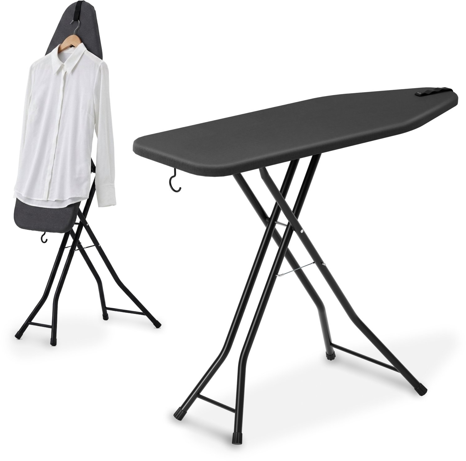 Strijkplank 2 in 1 - Strijken en Stomen - 135x46 cm - Zwart - Bodo