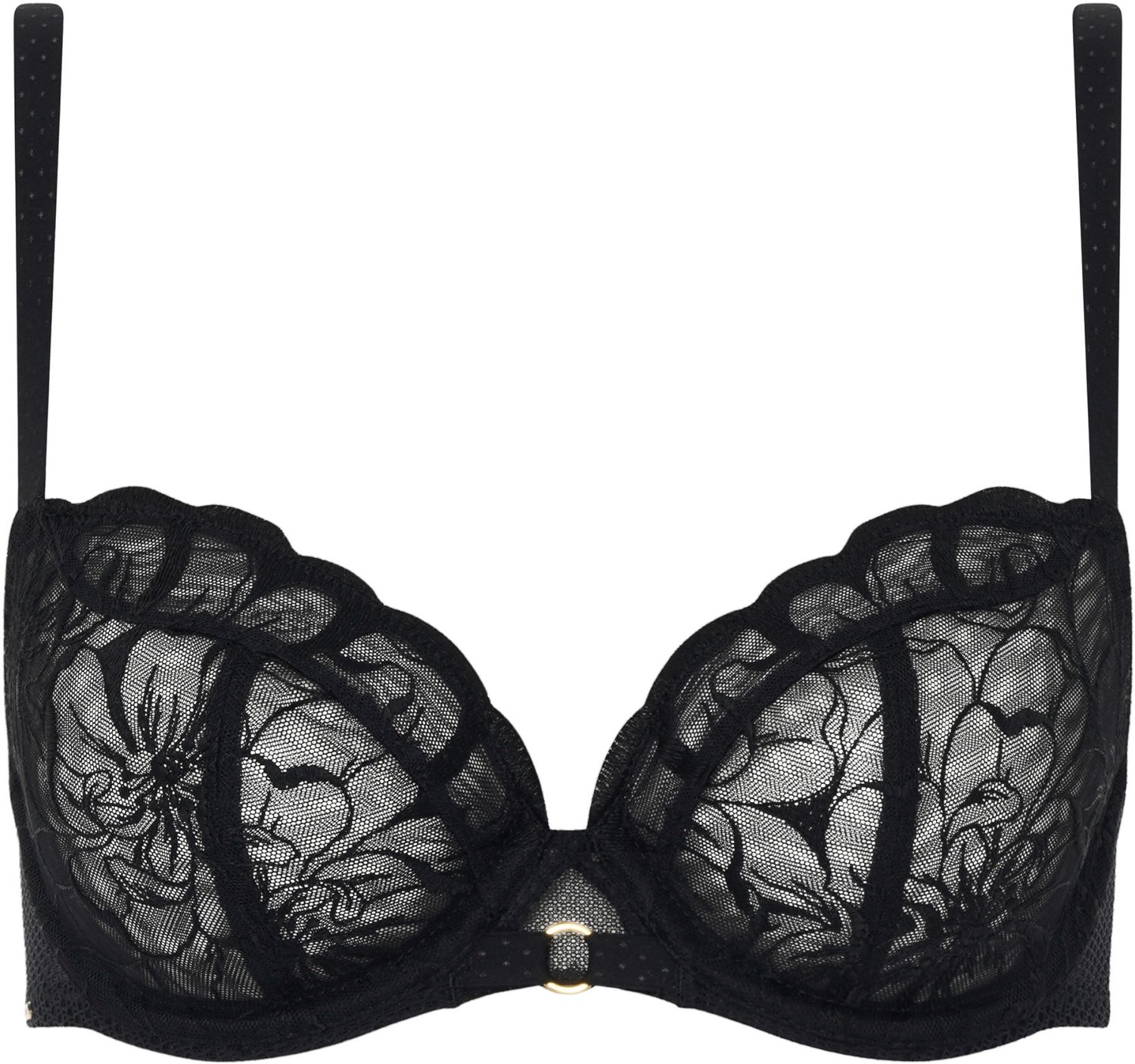 ESOTIQ Fleurs Chantelle - Beha - Zwart - 75D - Kant en borduursel