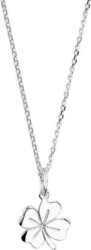 Glams Dames ketting klaver - Zilver 45 cm